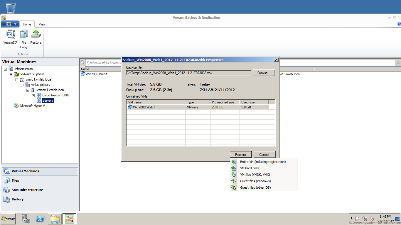 Veeam backup and replication free requirements